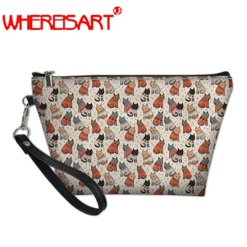 WHEREISART макияж мешок как Hygge кошка Косметика Сумки для женщин женская косметика