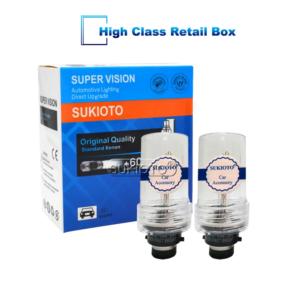 SUKIOTO 2PCS Fast Bright 55W D4S D2S Xenon HID Bulb D2R D4R 5500K Car headlamp for D2 D4 ballast D5DV00829000 1307329087 LAD5GL (3)