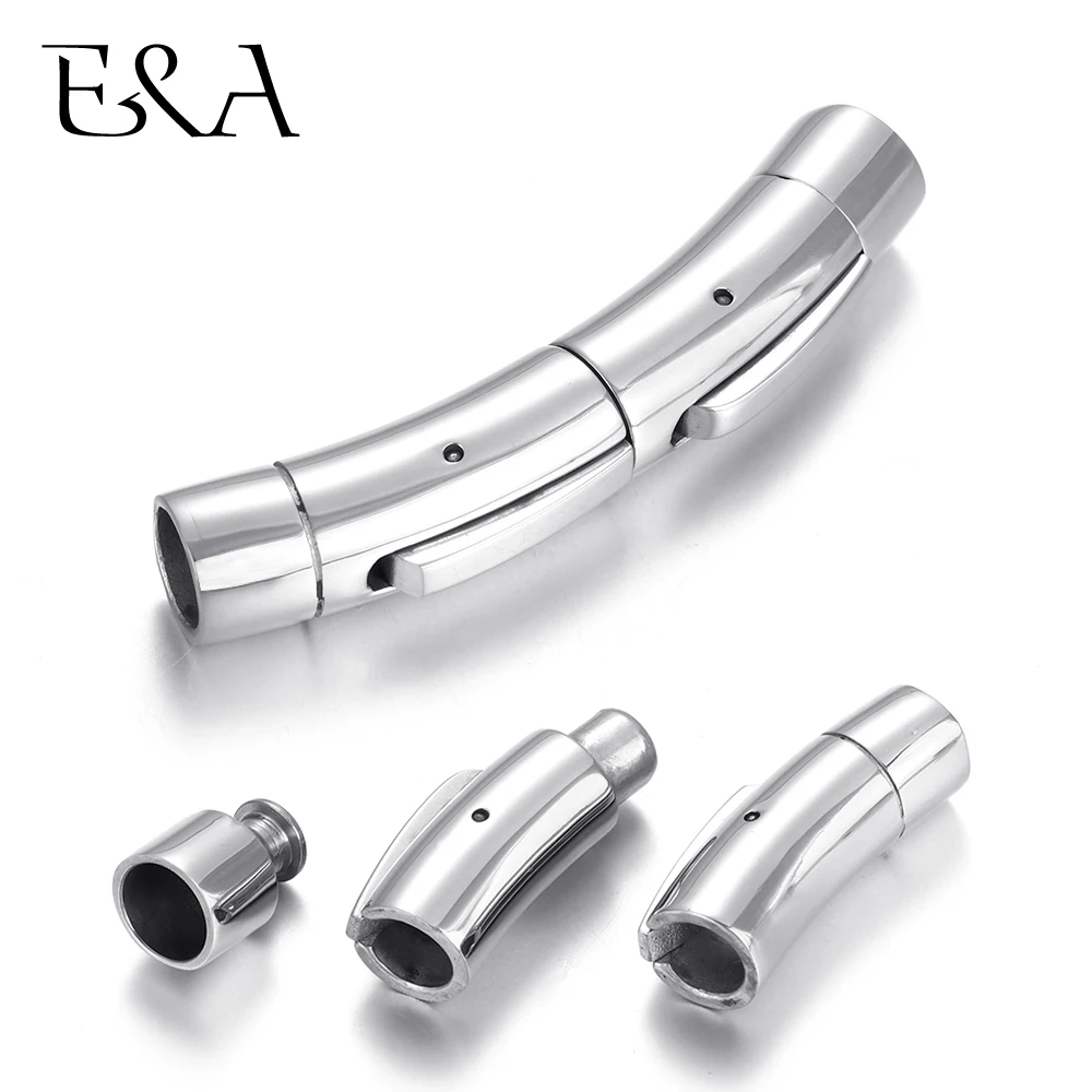 Stainless Steel Bayonet Clasp Three-Section 6mm Curved Tube Leather Cord Clasps Bracelet Pushlock Snap Buckle DIY Jewelry Making
Stainless Steel Bayonet Clasp Three-Section 6mm Curved Tube Leather Cord Clasps Bracelet Pushlock Snap Buckle DIY Jewelry Making