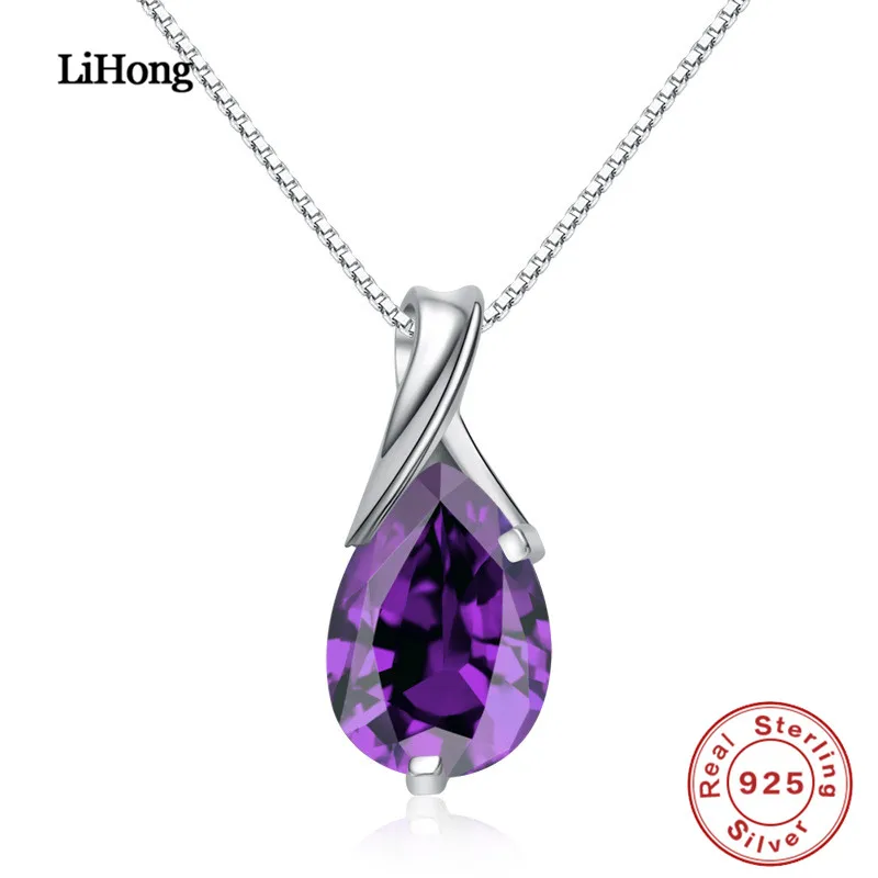 100%925 Sterling Silver Necklace Austria Amethyst Pendant Silver Chain For Women High Jewelry 
100%925 Sterling Silver Necklace Austria Amethyst Pendant Silver Chain For Women High Jewelry
