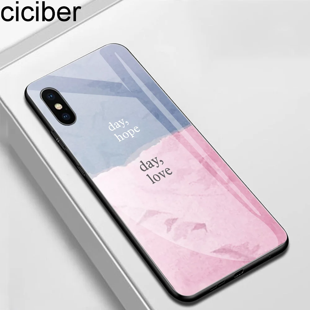 ciciber Fashion Luxury Cover For iphone X XR XS Max 7 8 6 6S Plus Tempered Glass Hard Back Phone Cases Fundas day hope day love
ciciber Fashion Luxury Cover For iphone X XR XS Max 7 8 6 6S Plus Tempered Glass Hard Back Phone Cases Fundas day hope day love
