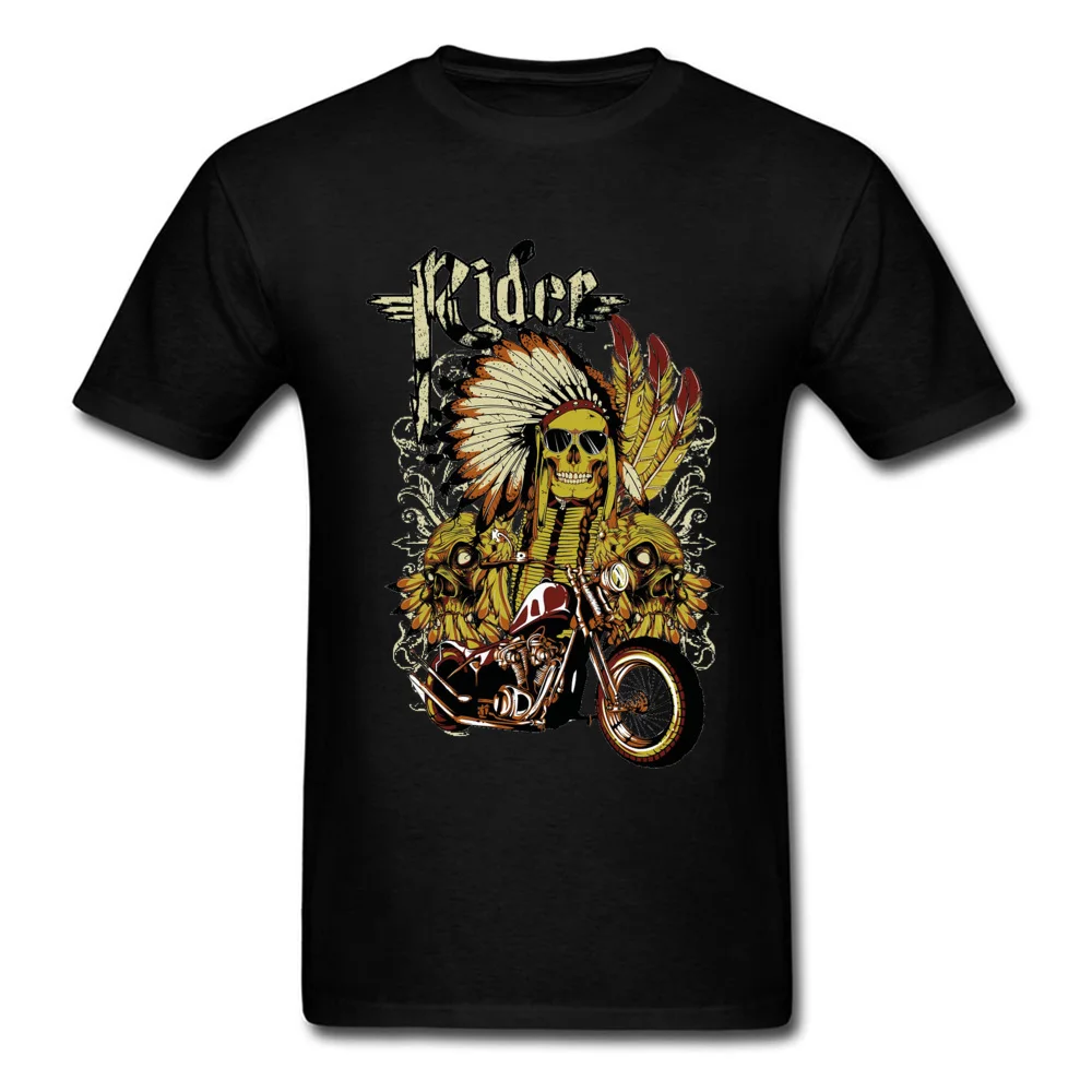 Indian-rider Short Sleeve Tops T Shirt NEW YEAR DAY Round Neck Cotton Fabric Men Tshirts Fitness Tight Tops Tees 2018 Newest Indian-rider black