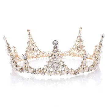 Bridal Baroque Crown Luxury Crystal Handmade Beads Full Round Tiara For Women Queen Diadem Wedding Hair Ornaments Jewelry
Bridal Baroque Crown Luxury Crystal Handmade Beads Full Round Tiara For Women Queen Diadem Wedding Hair Ornaments Jewelry
