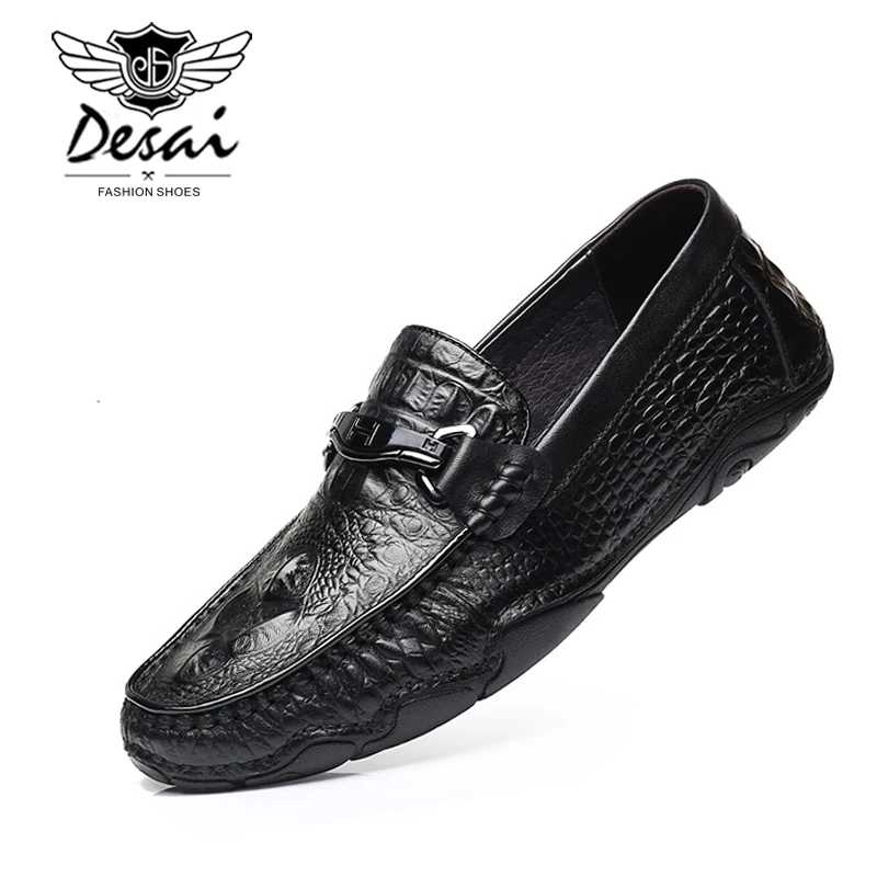 DESAI 2019 Korean Genuine Leather Peas Shoes Man Version of the Trend of Men's Casual Loafers Shoes Soft Bottom Driving Shoes
DESAI 2019 Korean Genuine Leather Peas Shoes Man Version of the Trend of Men's Casual Loafers Shoes Soft Bottom Driving Shoes