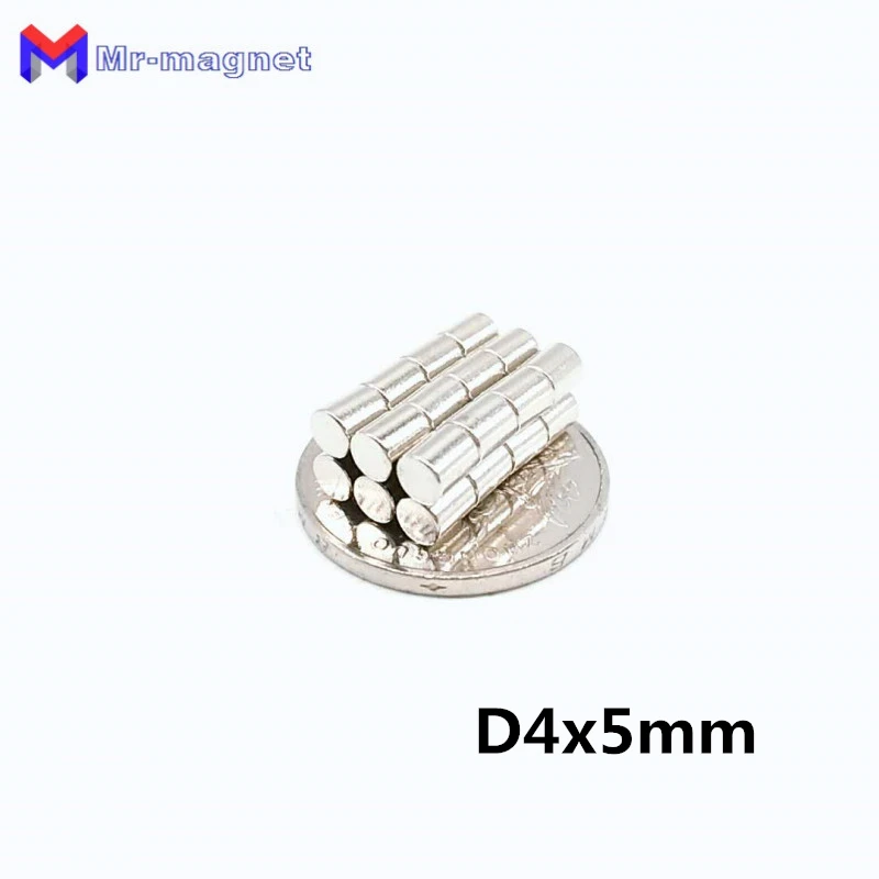 

1000pcs 4x5mm magnet D4*5 Super strong sticking neo neodymium magnets N35 D4x5, 4mmx5mm permanent magnet 4x5 4*5mm magnet