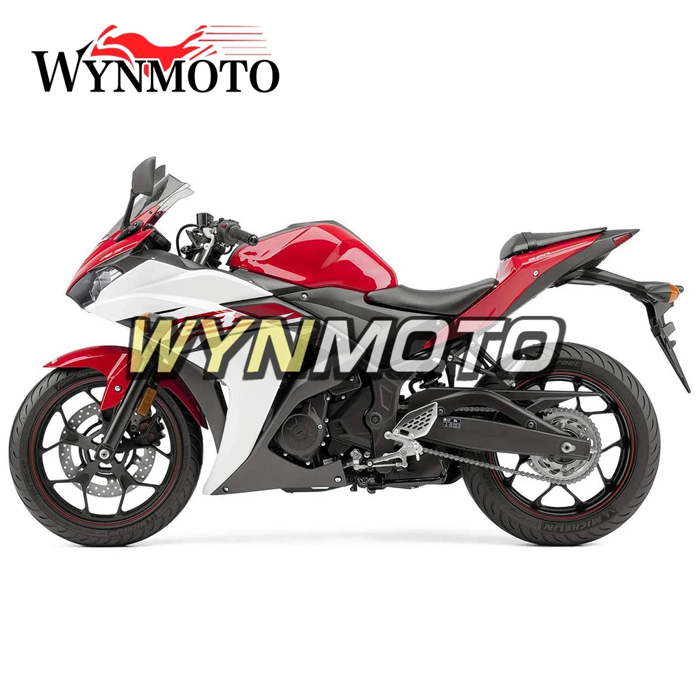 

Full ABS Injection Plastics Fairings For Yamaha R25 / R3 Year 2015 - 2016 15 16 Motorcycle Fairing Kit Red White Cowlings