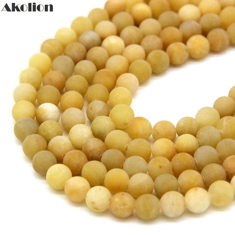 Akolion Matte Yellow Jades Round Beads Natural Yellow Stone Mala Beads For Jewelry Making
Akolion Matte Yellow Jades Round Beads Natural Yellow Stone Mala Beads For Jewelry Making