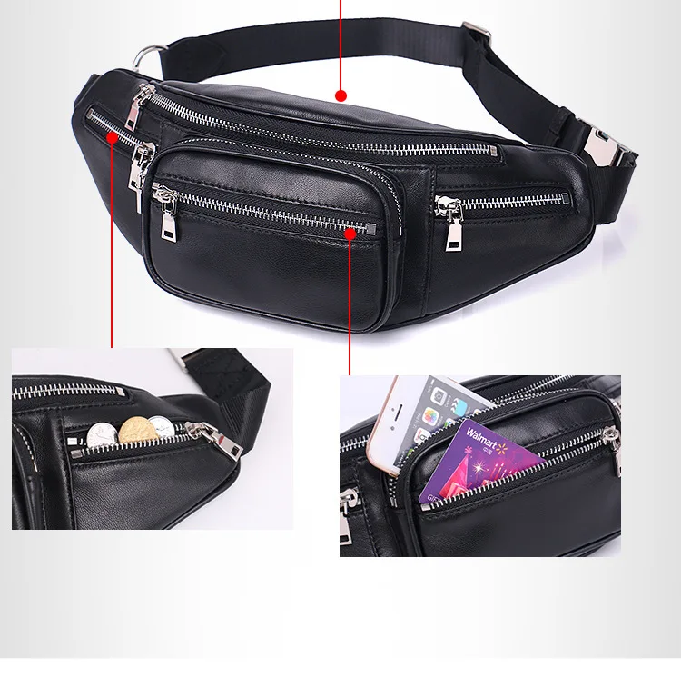 Beaumais Genuine Leather Waist Bag Women Waist Pack Waist Bag Funny Pack Belt Bag Women Men Chain Waist Bag For Phone DF0301 Beaumais Genuine Leather Waist Bag Women Waist Pack Waist Bag Funny Pack Belt Bag Women Men Chain Waist Bag For Phone DF0301