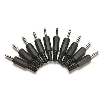 

10Pcs/lot Black Plastic Housing 3.5mm Audio Male Plug Headphone Connector Discount 70