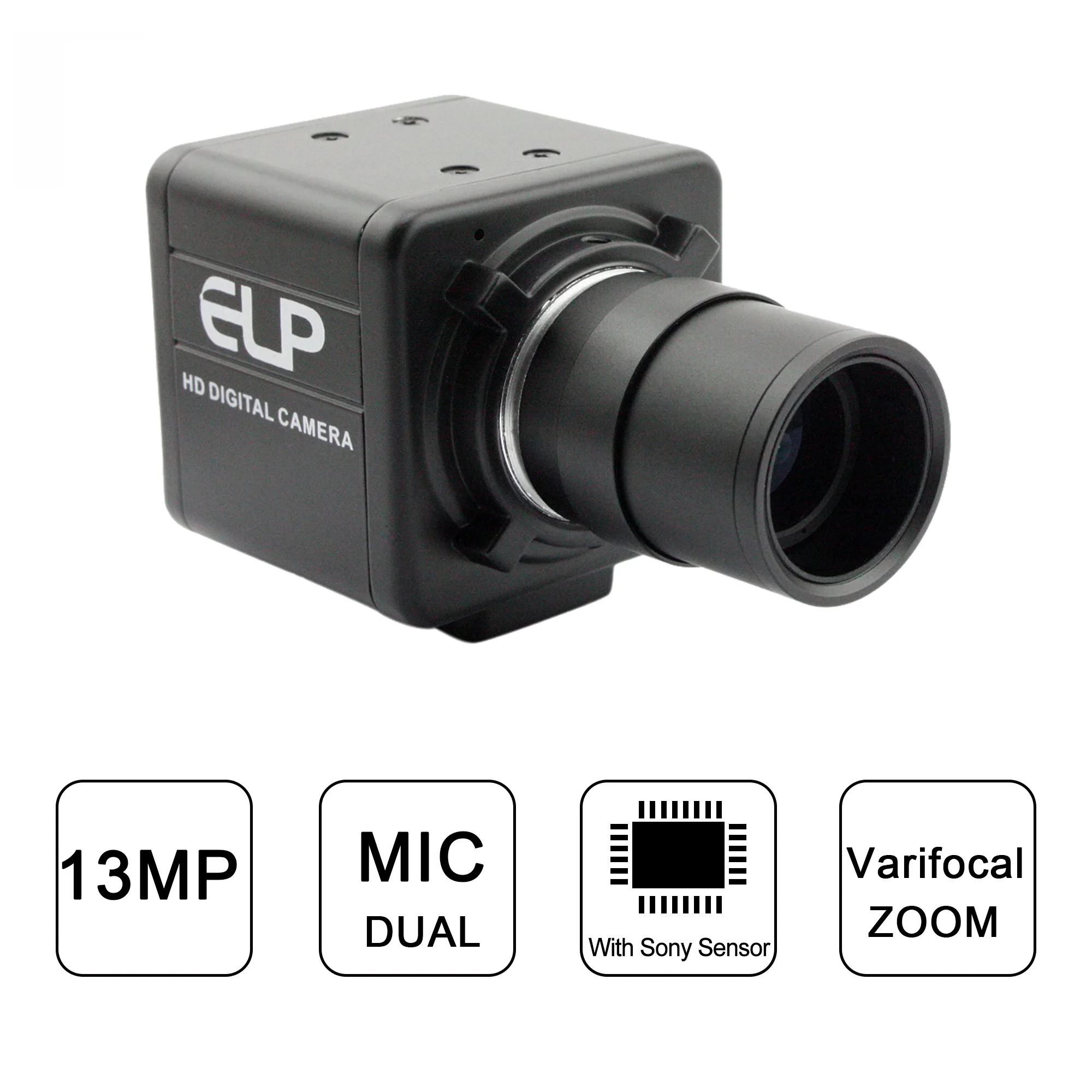 ELP 13MP IMX214 3840*2880 5-50mm Varifocal Lens Zoom USB Camera Module MJPEG YUYV UVC Webcam For Android Linux Windows MAC O
ELP 13MP IMX214 3840*2880 5-50mm Varifocal Lens Zoom USB Camera Module MJPEG YUYV UVC Webcam For Android Linux Windows MAC O