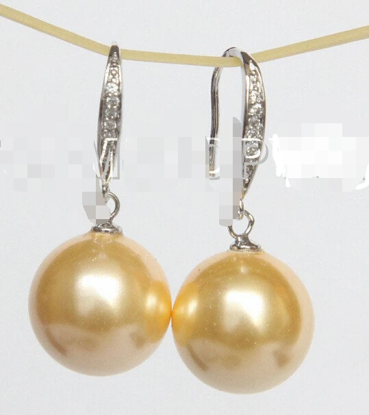 Hot sale Free Shipping>>>>jewe 14mm round yellow south sea shell pearl Earrings 925 silver
Hot sale Free Shipping>>>>jewe 14mm round yellow south sea shell pearl Earrings 925 silver
