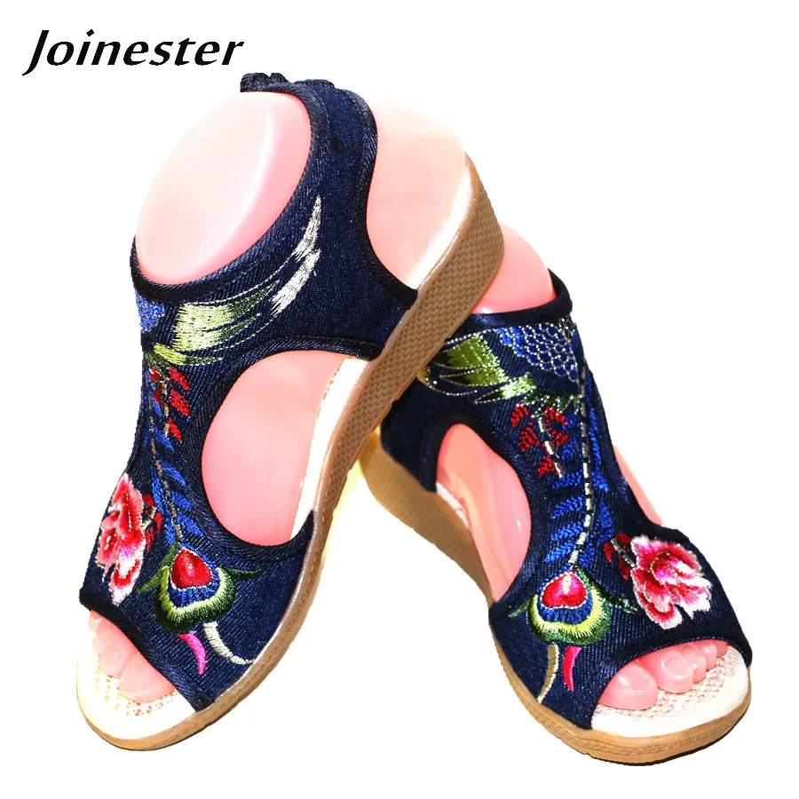 Women's Summer Floral Embroidery Peep Toe Casual Sandals Ethnic Vintage Ankle Wrap Dress Shoe Bohemia Slingback Beach Flats
Women's Summer Floral Embroidery Peep Toe Casual Sandals Ethnic Vintage Ankle Wrap Dress Shoe Bohemia Slingback Beach Flats