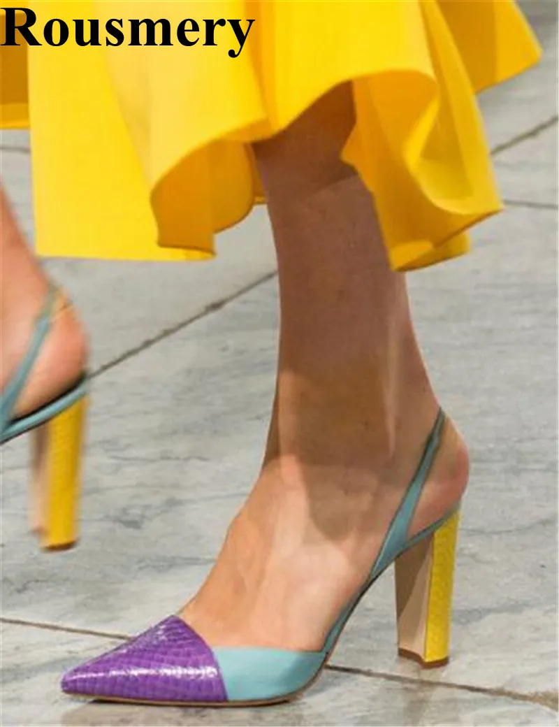 2019 Fashion Newest Mixed Color Pointed Toe And Square Heel Summer High Heel Slip-On Slingback Sexy Women Sandals
2019 Fashion Newest Mixed Color Pointed Toe And Square Heel Summer High Heel Slip-On Slingback Sexy Women Sandals