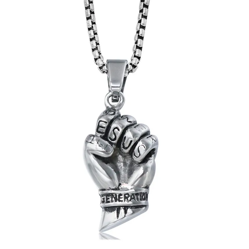 Strong Man Fist Hand Pendant Necklace Chain Silver Cool Fitness Bodybuilding Necklace Men Gym Hip Hop Jewelry
Strong Man Fist Hand Pendant Necklace Chain Silver Cool Fitness Bodybuilding Necklace Men Gym Hip Hop Jewelry
