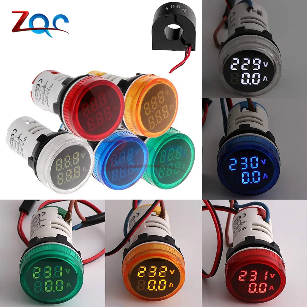 Mini Digital Voltmeter Ammeter 22mm AC 50-500V 0-100A Amp Voltage Current Meter Tester Dual LED Indicator Pilot Lamp Light w/ CT
Mini Digital Voltmeter Ammeter 22mm AC 50-500V 0-100A Amp Voltage Current Meter Tester Dual LED Indicator Pilot Lamp Light w/ CT