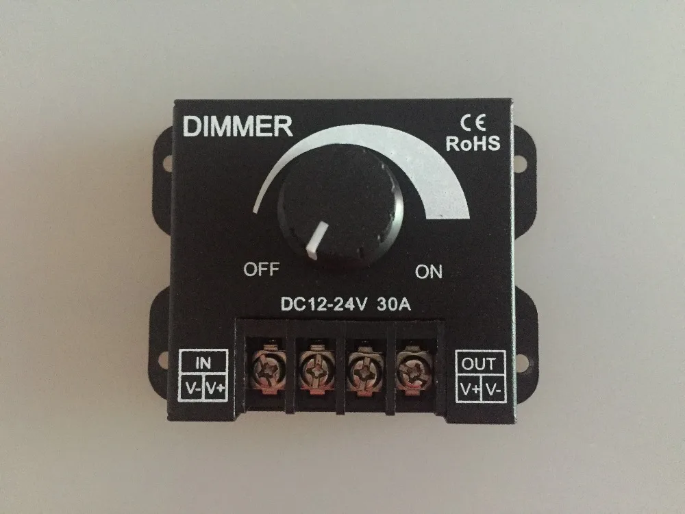 30A DC 12V-24V LED Dimmer Adjustable Brightness Controller For Single Color 5050 3528 Strip Light
30A DC 12V-24V LED Dimmer Adjustable Brightness Controller For Single Color 5050 3528 Strip Light