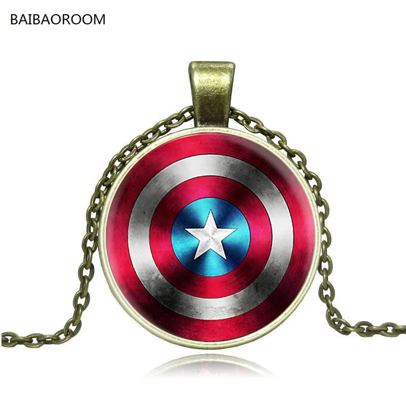 Foreign trade selling jewelry vintage alloy Avengers United States captain mark the time gem necklace
Foreign trade selling jewelry vintage alloy Avengers United States captain mark the time gem necklace