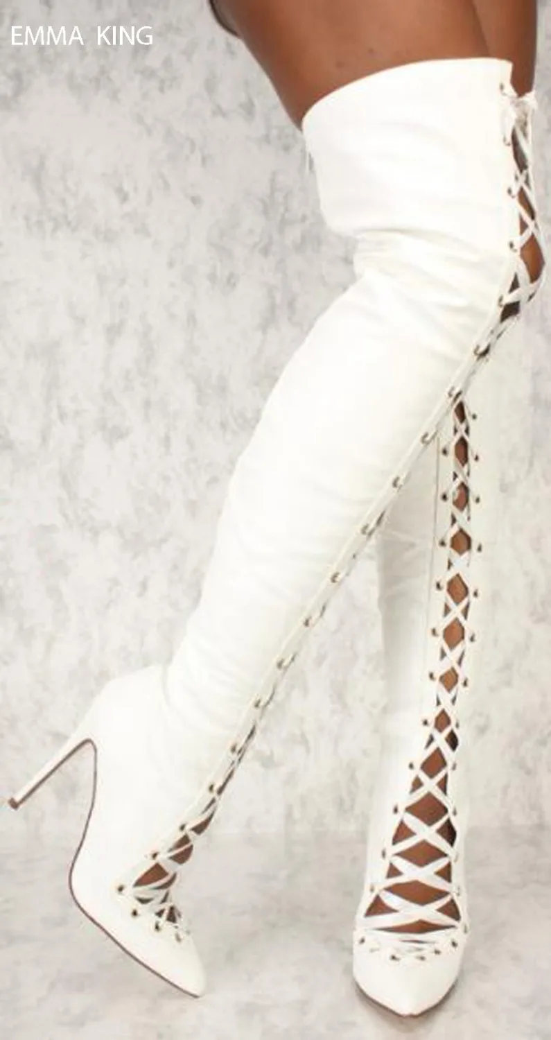 Spring Autumn Suede Cross-tied Over The Knee Boots Woman Zapatos De Mujer Zipper Frework High Heels Shoes Pointed Toe Long Boots
Spring Autumn Suede Cross-tied Over The Knee Boots Woman Zapatos De Mujer Zipper Frework High Heels Shoes Pointed Toe Long Boots