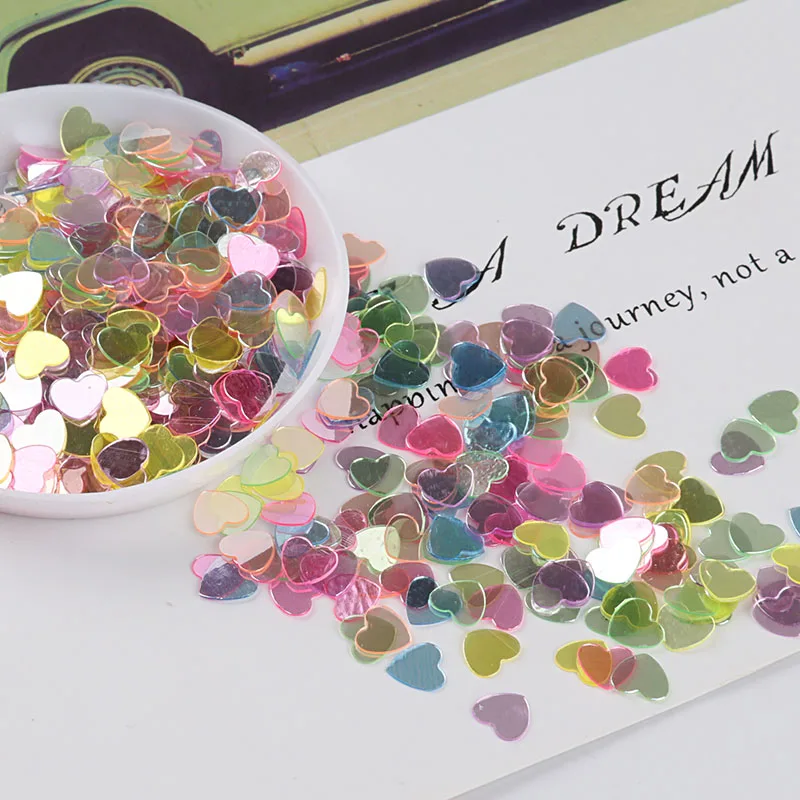 10g/Pack Transparent Color 3-6mm Little Heart Shape Loose Sequins DIY nail Craft Jewelry Making, Wedding Decoration confetti
10g/Pack Transparent Color 3-6mm Little Heart Shape Loose Sequins DIY nail Craft Jewelry Making, Wedding Decoration confetti