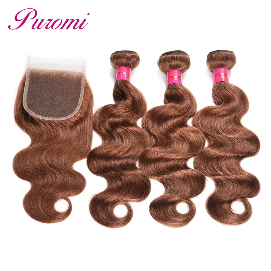 Puromi Human Hair Weave Light Brown #30 Body Wave Bundles with Closure Non Remy Malaysian Hair Closure with Bundles 10-24"
Puromi Human Hair Weave Light Brown #30 Body Wave Bundles with Closure Non Remy Malaysian Hair Closure with Bundles 10-24"