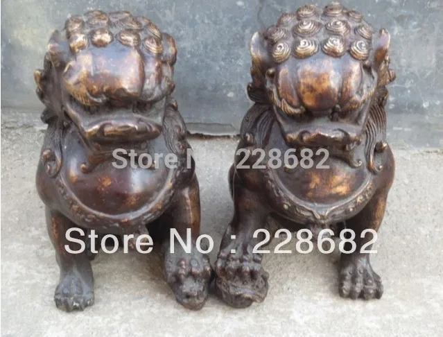 Metal Crafts Collect 1Pair Chinese copper Guardian Lion Foo Fu Dog Statue 12*12CM/PC old
Metal Crafts Collect 1Pair Chinese copper Guardian Lion Foo Fu Dog Statue 12*12CM/PC old