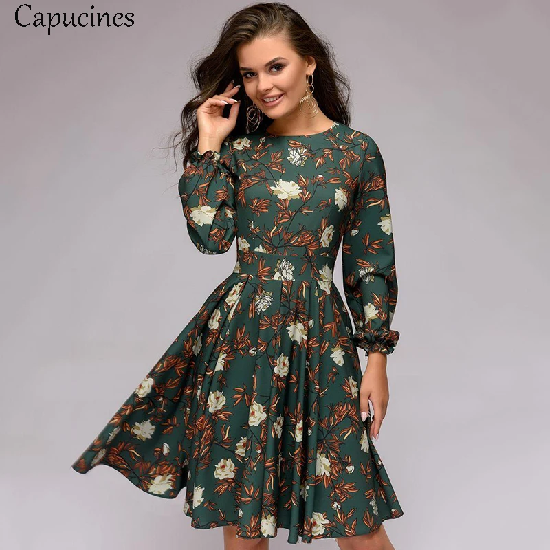 New Fashion Women Printing A-line Dress 2018 Autumn Ruffles O-Neck Long Sleeve Dress Lantern Sleeve Club Party Mini Dresses
New Fashion Women Printing A-line Dress 2018 Autumn Ruffles O-Neck Long Sleeve Dress Lantern Sleeve Club Party Mini Dresses