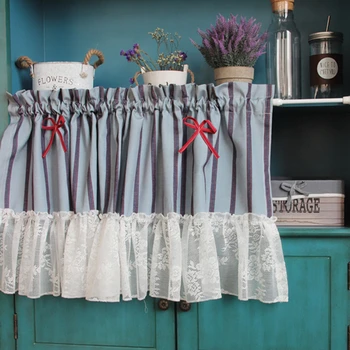 Senisaihon Cotton Half-Curtain Blue Stripes Roman Curtains White Lace Tulle Hem Coffee Short Curtains for Kitchen Cabinet Door
Senisaihon Cotton Half-Curtain Blue Stripes Roman Curtains White Lace Tulle Hem Coffee Short Curtains for Kitchen Cabinet Door