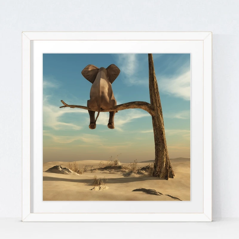 Elephant Stands On Tree Branch Canvas Art Print Wall Picture , Surrealism Canvas Painting Art Poster Home Decor
Elephant Stands On Tree Branch Canvas Art Print Wall Picture , Surrealism Canvas Painting Art Poster Home Decor