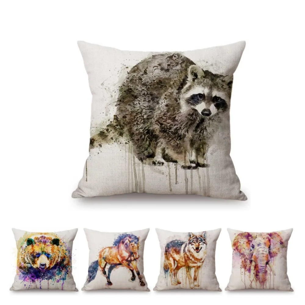 Cute Watercolor Animals Wolf Zebra Giraffe Raccoon Splash Art Home Decor Car Throw Pillow Cover Cute Baby Kids Cushion Cover
Cute Watercolor Animals Wolf Zebra Giraffe Raccoon Splash Art Home Decor Car Throw Pillow Cover Cute Baby Kids Cushion Cover