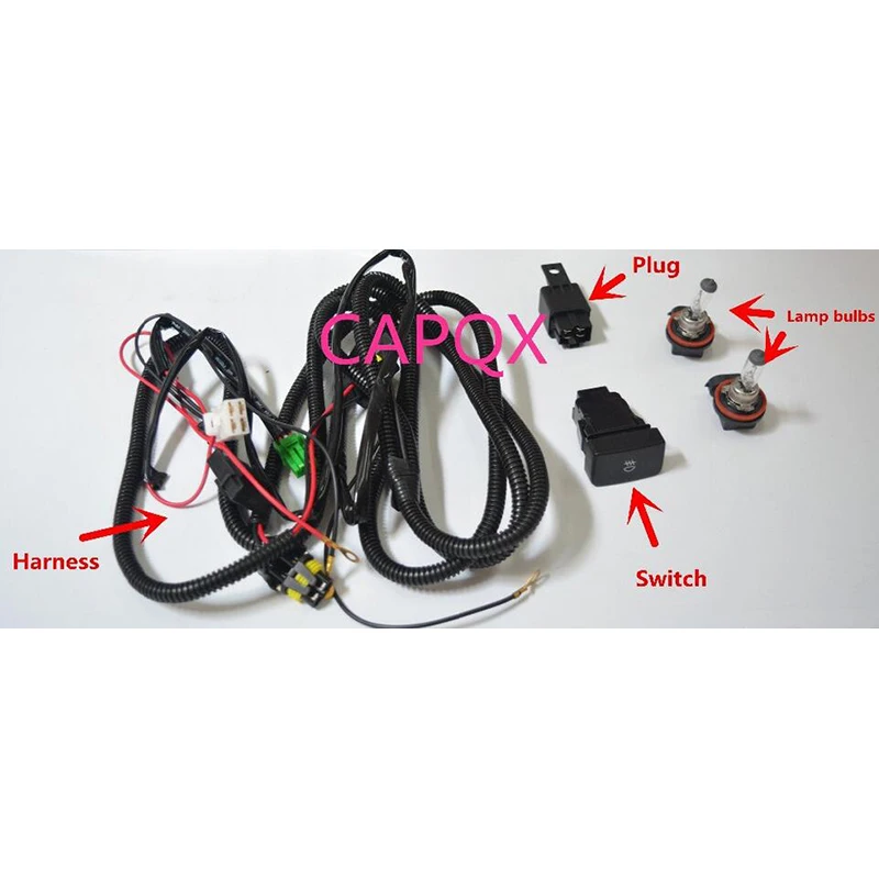 CAPQX Foglight Fog light lamp Harness Wire Kit & H11 Bulb & Switch For ACCORD CIVIC ODYSSEY CRV VEZEL HRV XR For MAZDA Most Car
CAPQX Foglight Fog light lamp Harness Wire Kit & H11 Bulb & Switch For ACCORD CIVIC ODYSSEY CRV VEZEL HRV XR For MAZDA Most Car