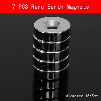 New 7pcs 15 mm x 5 mm Strong Ring Magnets Countersunk Hole 5 mm Rare Earth Neodymium Circular magnet Neodymium magnet
New 7pcs 15 mm x 5 mm Strong Ring Magnets Countersunk Hole 5 mm Rare Earth Neodymium Circular magnet Neodymium magnet