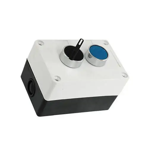 Blue Push Button Rotary 2 Position Selector Switch Station