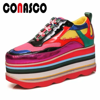 CONASCO Summer Genuine Leather Mesh Women Flats Breathable Women Sneakers Round Toe Platforms Mixed Colors Casual Shoes Woman
CONASCO Summer Genuine Leather Mesh Women Flats Breathable Women Sneakers Round Toe Platforms Mixed Colors Casual Shoes Woman
