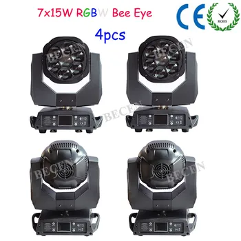 4pcs 7x15W Bee Eye Led Moving Head Light RGBW 4in1 zoom moving wash stage lights for dj club
4pcs 7x15W Bee Eye Led Moving Head Light RGBW 4in1 zoom moving wash stage lights for dj club