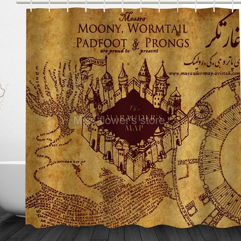Marauder Live Map Pattern Design Custom Shower Curtains Bathroom Waterproof Mildew Polyester Fabric + 12 Hooks
Marauder Live Map Pattern Design Custom Shower Curtains Bathroom Waterproof Mildew Polyester Fabric + 12 Hooks
