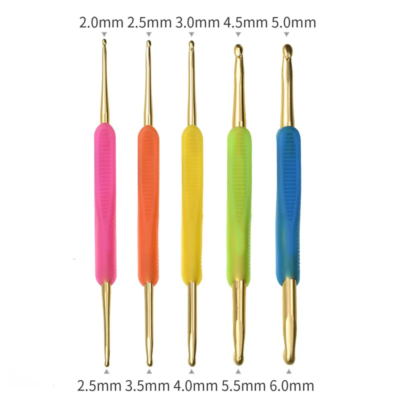 KOKNIT Silicone Handle Gold Double Crochet Hook Set size from 2.0 to 10.0mm Knitting Needles Weave Craft Crochet 5 PCs/Set
KOKNIT Silicone Handle Gold Double Crochet Hook Set size from 2.0 to 10.0mm Knitting Needles Weave Craft Crochet 5 PCs/Set