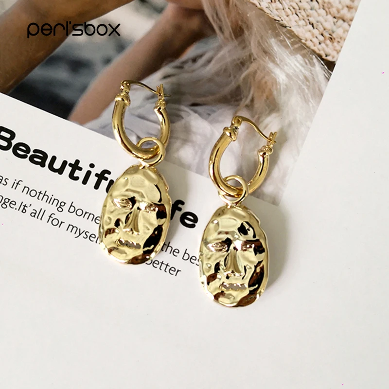 Peri'sBox Funny Gold Human Face Hoop Earrings for Women Unique Hanging Coin Disc Hoops Earrings Statement Unusual Gifts
Peri'sBox Funny Gold Human Face Hoop Earrings for Women Unique Hanging Coin Disc Hoops Earrings Statement Unusual Gifts