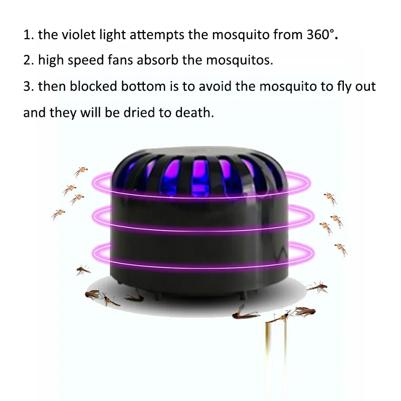Indoor Insect Trap Bug Fly Gnat Pest USB Electric Mosquito Killer Lamp Light Mute Radiationless UV Light Non-Toxic Child Safe
Indoor Insect Trap Bug Fly Gnat Pest USB Electric Mosquito Killer Lamp Light Mute Radiationless UV Light Non-Toxic Child Safe