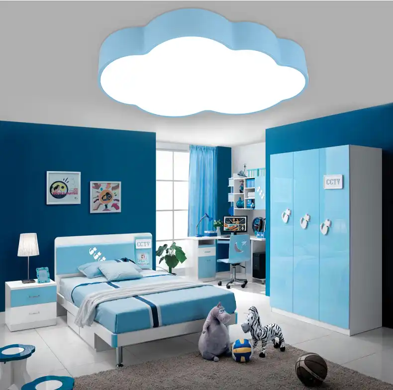 Modern Brief Children Bedroom Decoration Paint Blue Cloud Design