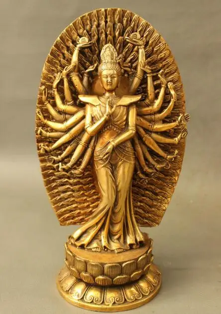 song voge gem S6992 10" CHINESE BRONZE GILT 1000 ARMS AVALOKITESHVARA GODDESS GUANYIN BUDDHA STATUE
song voge gem S6992 10" CHINESE BRONZE GILT 1000 ARMS AVALOKITESHVARA GODDESS GUANYIN BUDDHA STATUE