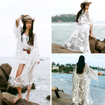 Summer Women Bohemia Casual Loose V-Neck Tassel Embroidery All-Match Long White Lace Shirt Cardigan Outerwear
Summer Women Bohemia Casual Loose V-Neck Tassel Embroidery All-Match Long White Lace Shirt Cardigan Outerwear