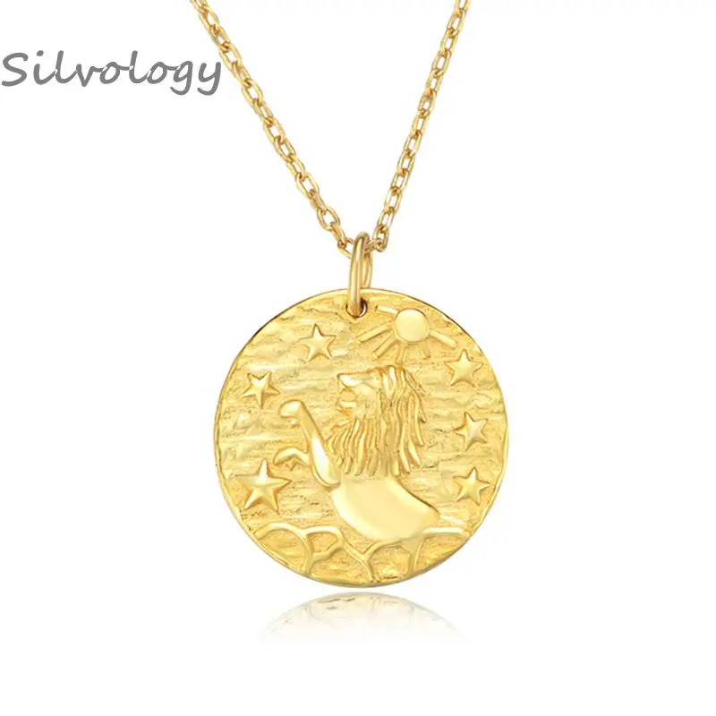 Silvology 925 Sterling Silver Leo Necklace Gold Round Twelve Constellations Emboss Pendant Necklace For Women Summer Jewelry
Silvology 925 Sterling Silver Leo Necklace Gold Round Twelve Constellations Emboss Pendant Necklace For Women Summer Jewelry