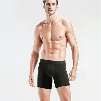 

Charming Cotton Men's Boxers Underwear Stretchy Comfort Male Underpants Long Leg Sexy Boxer Shorts Calzoncillo Hombre Plus Size