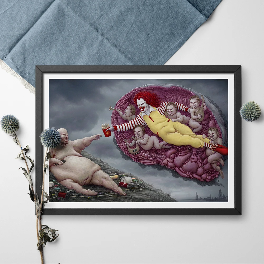 Wall Art The Creation of Adam Parodies Mcdonalds love Art Print Canvas Painting For Home Decoration Wall Pictures Unframed
Wall Art The Creation of Adam Parodies Mcdonalds love Art Print Canvas Painting For Home Decoration Wall Pictures Unframed