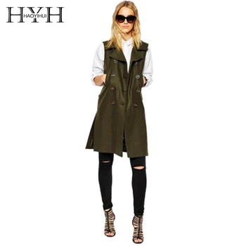 HYH HAOYIHUI 2018 Autumn New Fashion Style Female Army Green Turn-down Collar Double Breasted Pocket Women Long Casual Vests
HYH HAOYIHUI 2018 Autumn New Fashion Style Female Army Green Turn-down Collar Double Breasted Pocket Women Long Casual Vests