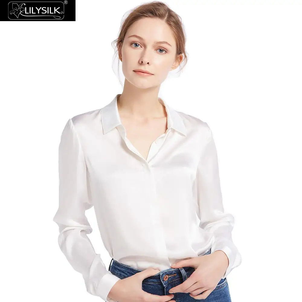 LilySilk Shirts Blouse Women 22 momme Basic Consealed Placket Silk 100% Charmeuse Glossy Sophisticated Knitting Free Shipping
LilySilk Shirts Blouse Women 22 momme Basic Consealed Placket Silk 100% Charmeuse Glossy Sophisticated Knitting Free Shipping