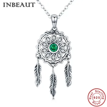 INBEAUT Hot Sale 925 Sterling Silver Mysterious Green Cubic Zirconia Dream Catch Net Feather Pendant Necklace Chain for Women
INBEAUT Hot Sale 925 Sterling Silver Mysterious Green Cubic Zirconia Dream Catch Net Feather Pendant Necklace Chain for Women
