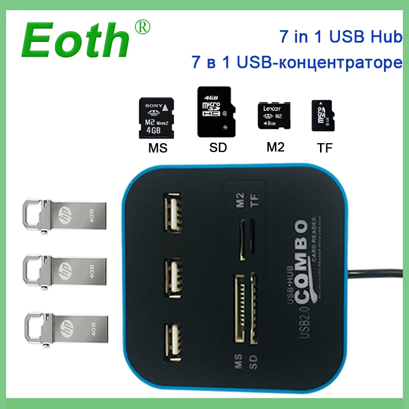 Micro USB Hub 2.0 3 Ports + TF SD Card Reader Slot High Speed USB Combo All In One USB Splitter for Laptop Desktop Usb hab
Micro USB Hub 2.0 3 Ports + TF SD Card Reader Slot High Speed USB Combo All In One USB Splitter for Laptop Desktop Usb hab