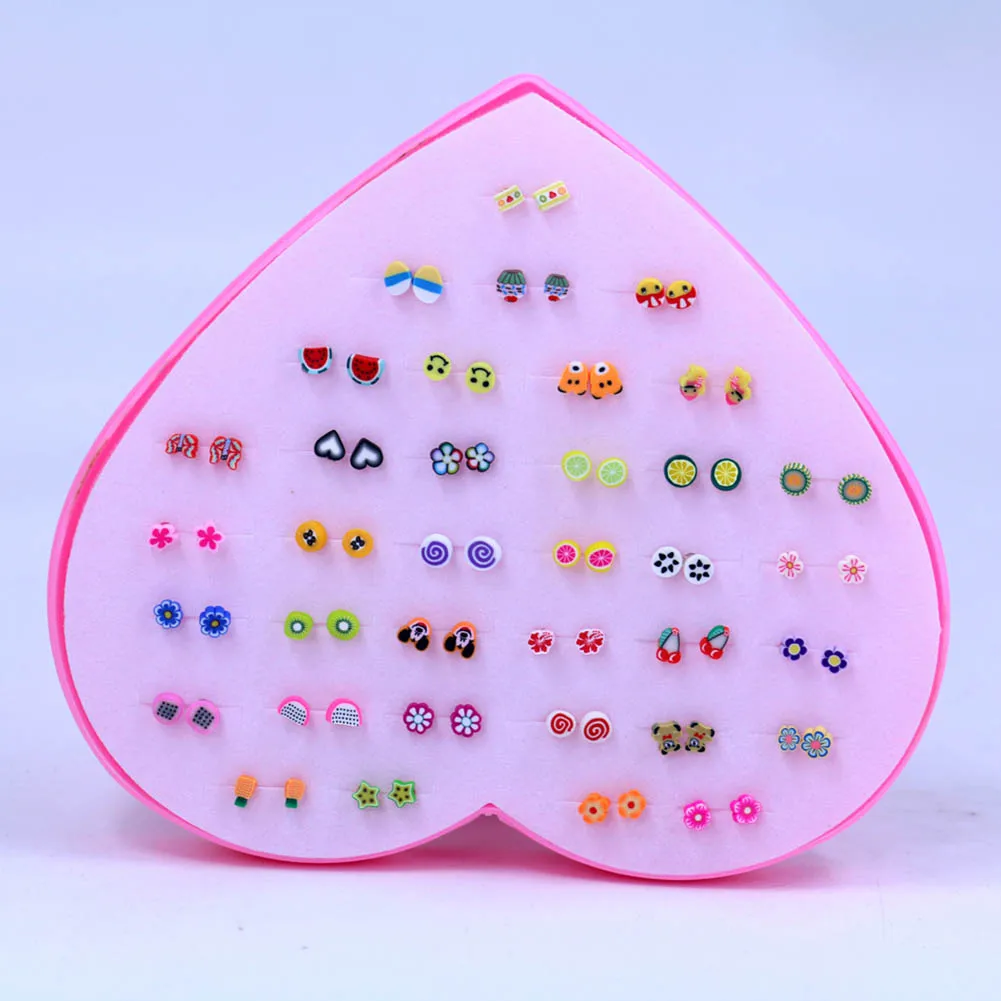 36 pairs/set New Design Mini Handmade Flower Clay Earring Stud Sets Fruit Earring Set For Child With Heart Box
36 pairs/set New Design Mini Handmade Flower Clay Earring Stud Sets Fruit Earring Set For Child With Heart Box