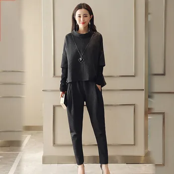 Spring Real Summer Women Suit 2018 New Large Size Simple Stripe Fake Two-piece Sleeves Shirt Fashion Harlan Pants Two Ll964
Spring Real Summer Women Suit 2018 New Large Size Simple Stripe Fake Two-piece Sleeves Shirt Fashion Harlan Pants Two Ll964